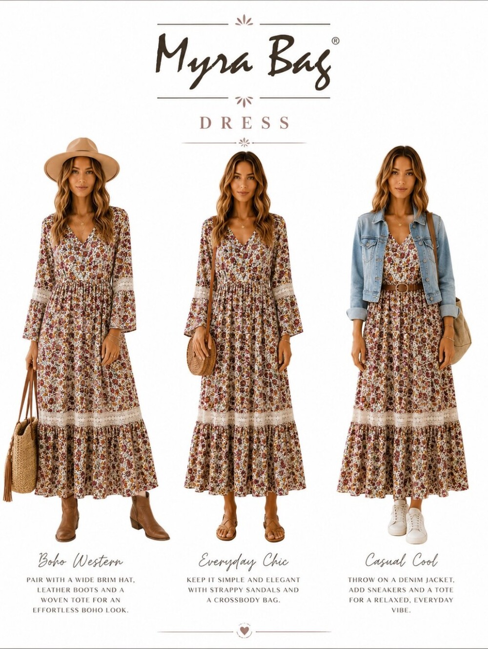 Myra Bag Floral Boho Maxi Dress XL Cottagecore Prairie Romantic Rayon Dress - Picture 3 of 8